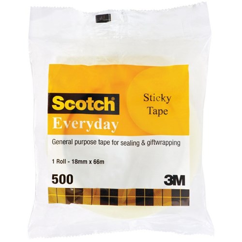 3M™ Scotch® 500 Everyday Tape 18mm x 66m Clear