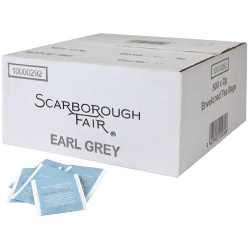 Scarborough Fair Fairtrade Earl Grey Enveloped Tea Bags, Box of 500