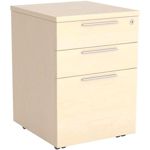 Cubit Mobile 3 Drawer Locking Nordic Maple