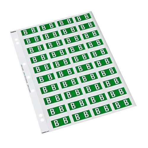 Codafile Alphabetical Letter B Labels 162551 25mm Dark Green, Sheet of 40