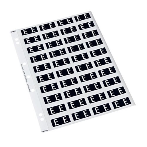 Codafile Alphabetical Letter E Labels 162554 25mm Grey, Sheet of 40
