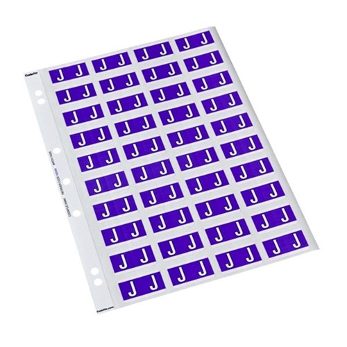 Codafile Alphabetical Letter J Labels 162559 25mm Purple, Sheet of 40