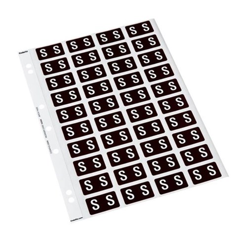Codafile Alphabetical Letter S Labels 162569 25mm Brown, Sheet of 40