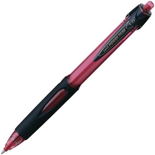 uni Power Tank Red Retractable Ballpoint Pen 1.0mm Medium Tip
