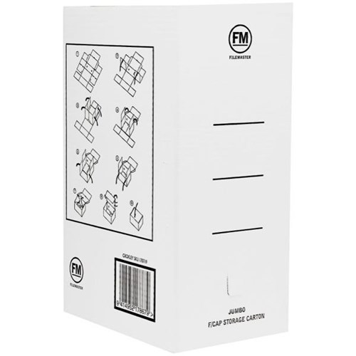 FM Storage Box File Foolscap Files Jumbo 370x245x160mm White OfficeMax NZ