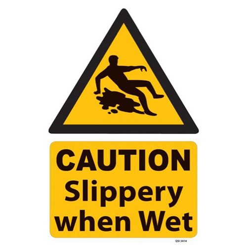 Caution Slippery When Wet Safety Sign 300x450mm