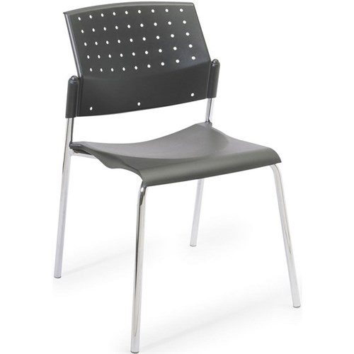 550 Guest Chair Heavy Duty Chrome Frame Black