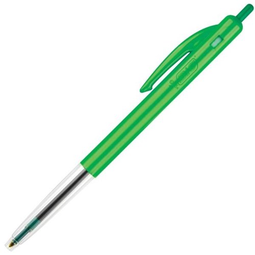 2304155 BIC Clic Green Retractable Ballpoint Pens 1.0mm Medium Tip