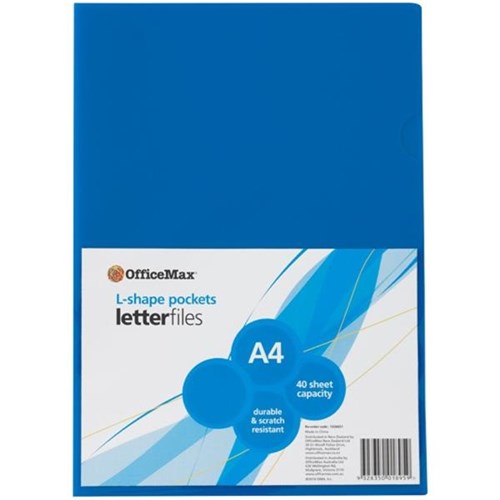 OfficeMax L-Shaped Pockets A4 Blue