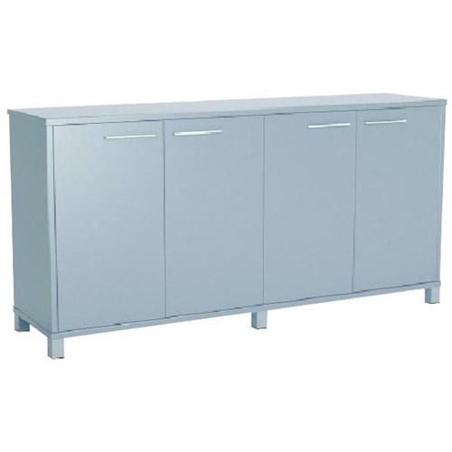 Cubit Credenza with 4 Doors and 2 Shelves 1800mm Silver
