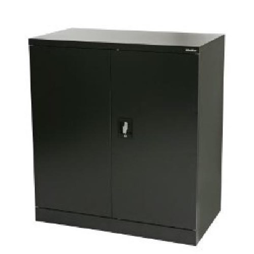 Proceed Steel Stationery Cupboard 2 Shelves Lockable 1000mm Black