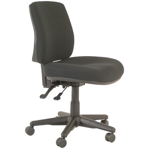 Buro Roma Chair Mid Back 2 Levers Black Fabric