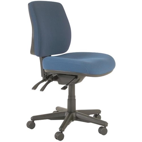 Buro Roma Chair Mid Back 3 Levers Navy Fabric