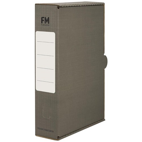 FM Coloured Storage Box File Foolscap Grey