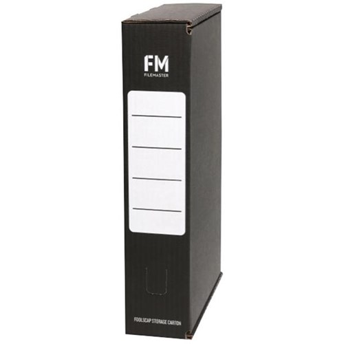 FM Coloured Storage Box File Foolscap Black OfficeMax NZ