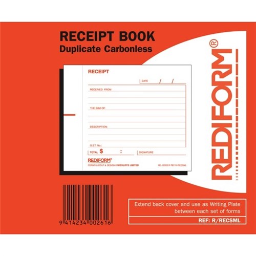 Rediform Receipt Book NCR Duplicate Small