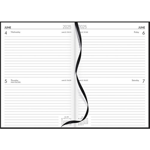 Collins A52F Mid Year Farmers Diary A5 2 Days Per Page 1 July 2025 to 30 June 2026 Black