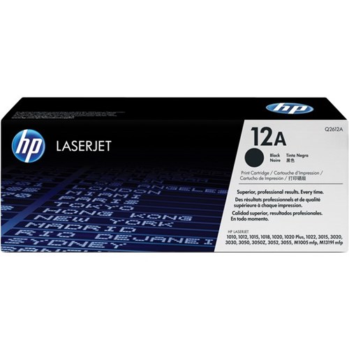HP 12A Black Laser Toner Cartridge Q2612A
