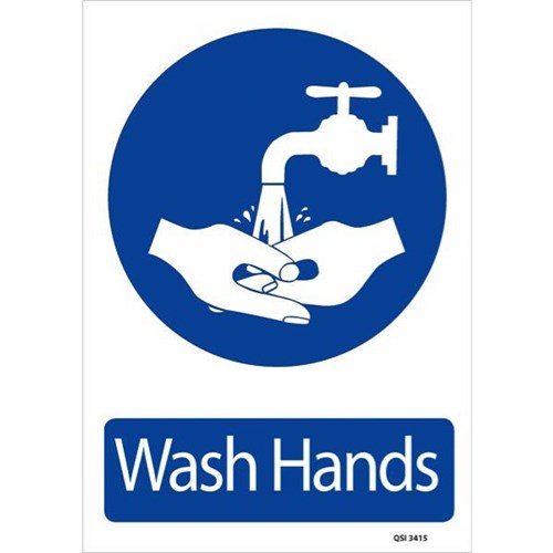 Wash Hands Sign 240x340mm