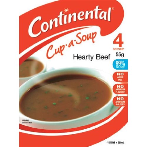 Continental Cup-a-Soup Hearty Beef 55g, Pack of 4