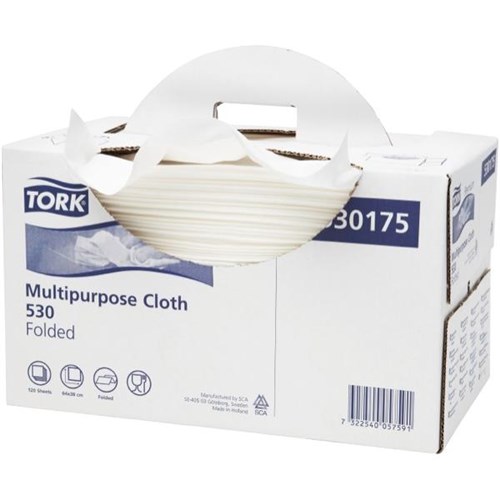 Tork 530 Multipurpose Cloth 640 x 380mm White, Box of 120