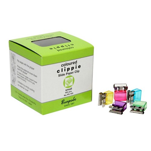 Clippie Coloured Paper Clips Small, Box of 100