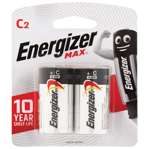 Energizer Max C Alkaline Batteries, Pack of 2