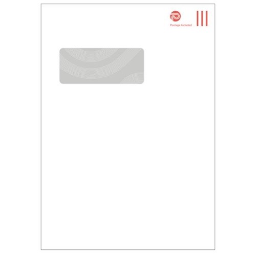 NZ Post C4 Postage Paid Window Envelopes Seal Easi White BSP41, Box of