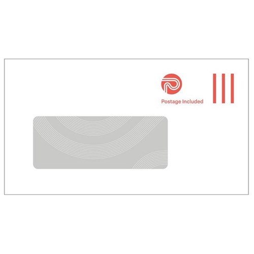 NZ Post E13 / E9 Postage Paid Window Envelopes Seal Easi White BSP90, Box of 500