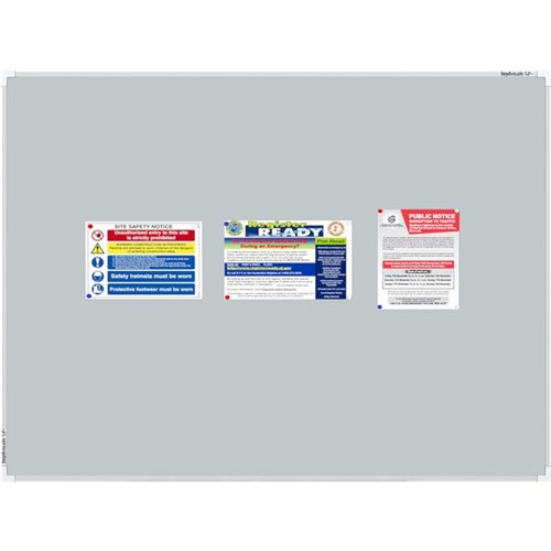 Boyd Visuals Pinboard Aluminium Frame 1200x900mm Grey Fabric