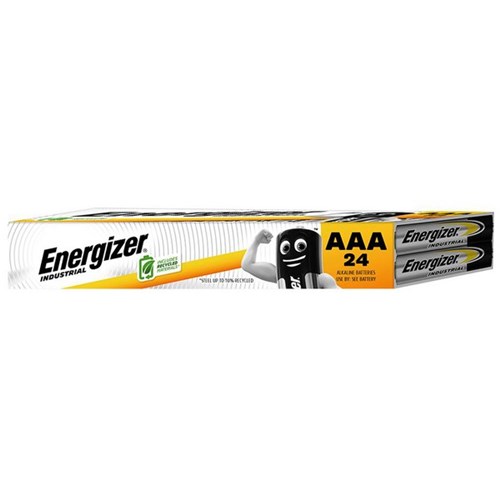 Energizer Industrial AAA Alkaline Batteries, Box of 24