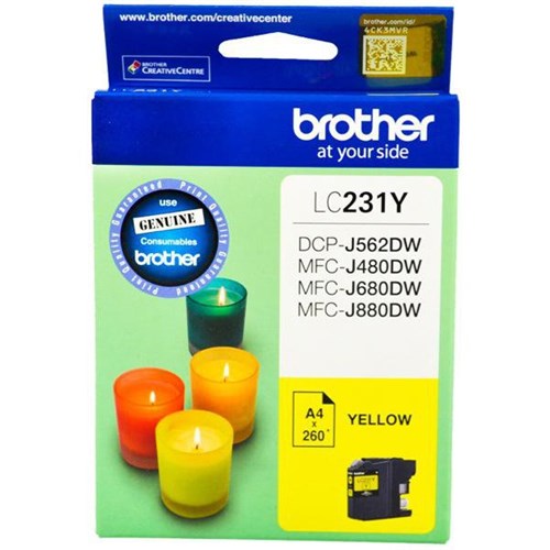 Brother LC231Y Inkjet Cartridge, Yellow