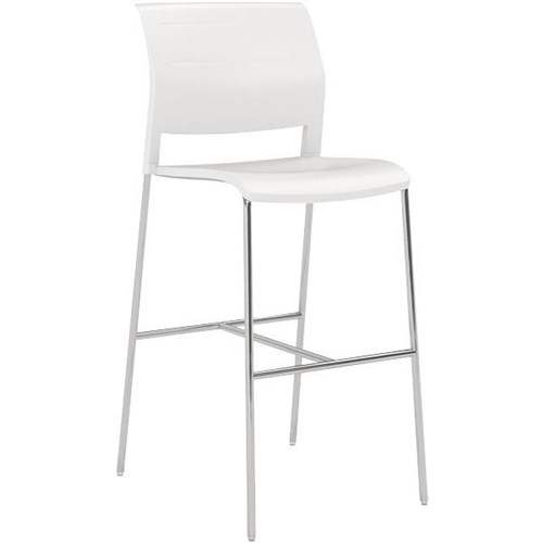 Game Bar Stool White/Silver