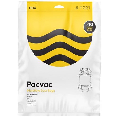 Filta Vacuum Cleaner Bags For Pacvac Vacuums, Pack of 10