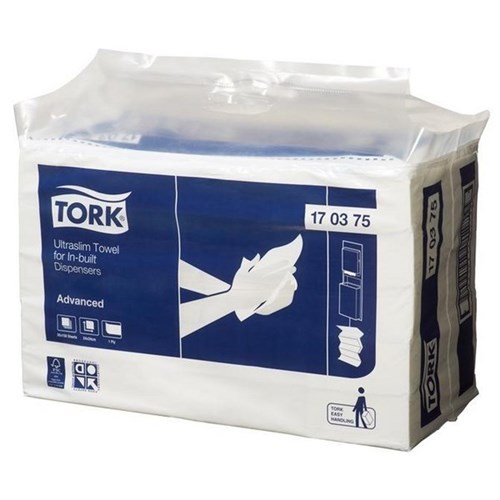 Tork 170375 Advance Ultraslim Paper Towel, Carton of 20 Packs