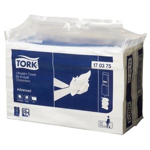 Tork 170375 Advance Ultraslim Paper Towel, Carton of 20 Packs