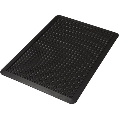 O-Zone Anti-Fatigue Mat Domed Rubber Black 905x605x16mm