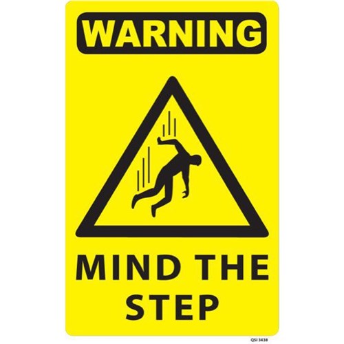 Warning Mind The Step Safety Sign 300x450mm