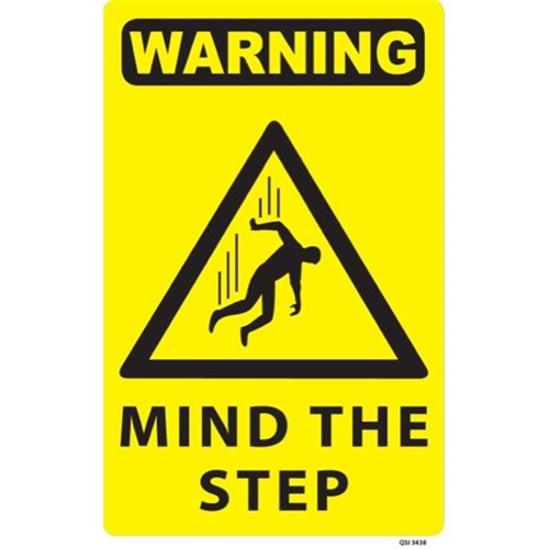 Warning Mind The Step Safety Sign 300x450mm