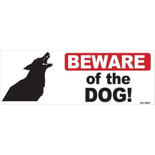 Beware of The Dog Safety Sign 340x120mm