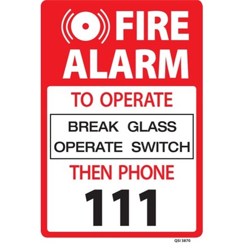 Fire Alarm Safety Sign 240x340mm