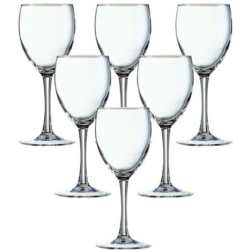 Arcoroc Princesa Wine Glasses 310ml, Pack of 6