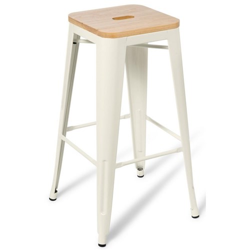 Industry Bar Stool 760mm Timber/White