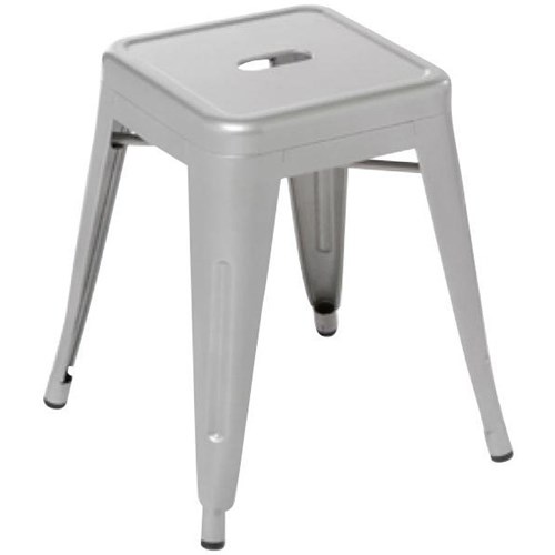 Industry Low Stool 457mm Silver