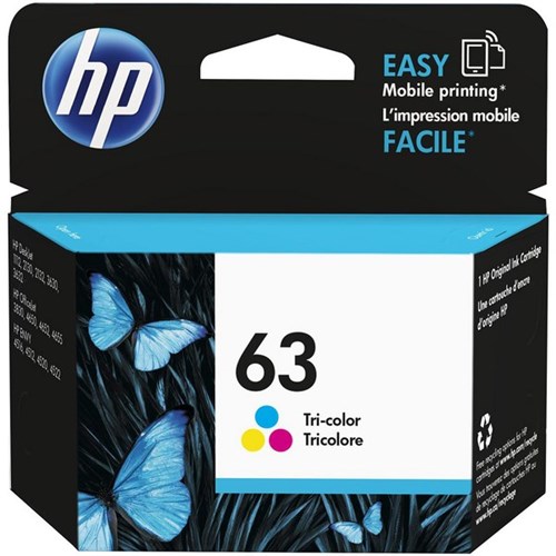 HP 63 Tri-colour Ink Cartridge F6U61AA