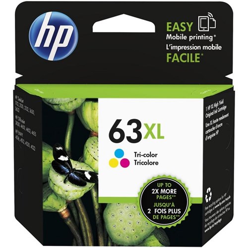 HP 63XL Tri-colour Ink Cartridge High Yield F6U63AA