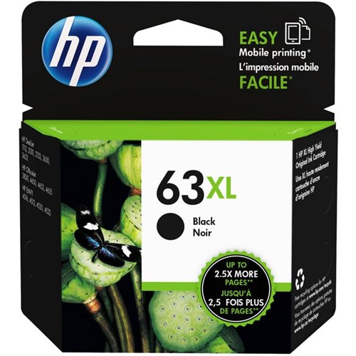 HP 63XL Black Ink Cartridge High Yield F6U64AA