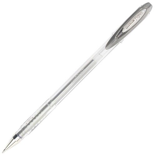 Uniball Signo UM120 Silver Rollerball Pen Fine Tip OfficeMax NZ