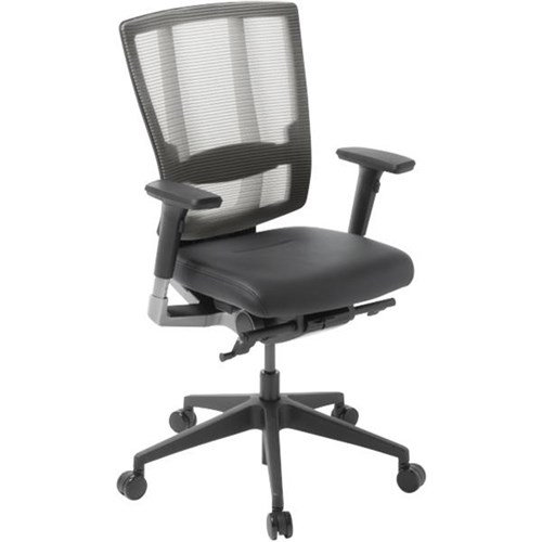 Cloud Ergonomic Chair With Arms Mesh/Leather Opaque/Charcoal