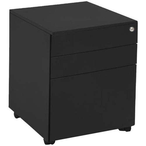 Fiord Metal Mobile Pedestal 3 Drawer Black